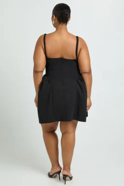 Plus structurée bretelles Diamante robe skater sans bretelles