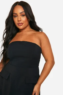 Plus Structured Bandeau Mini Dress