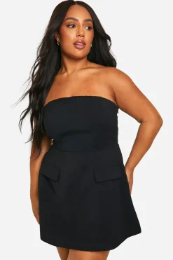 Plus Structured Bandeau Mini Dress