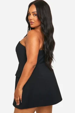 Plus Structured Bandeau Mini Dress