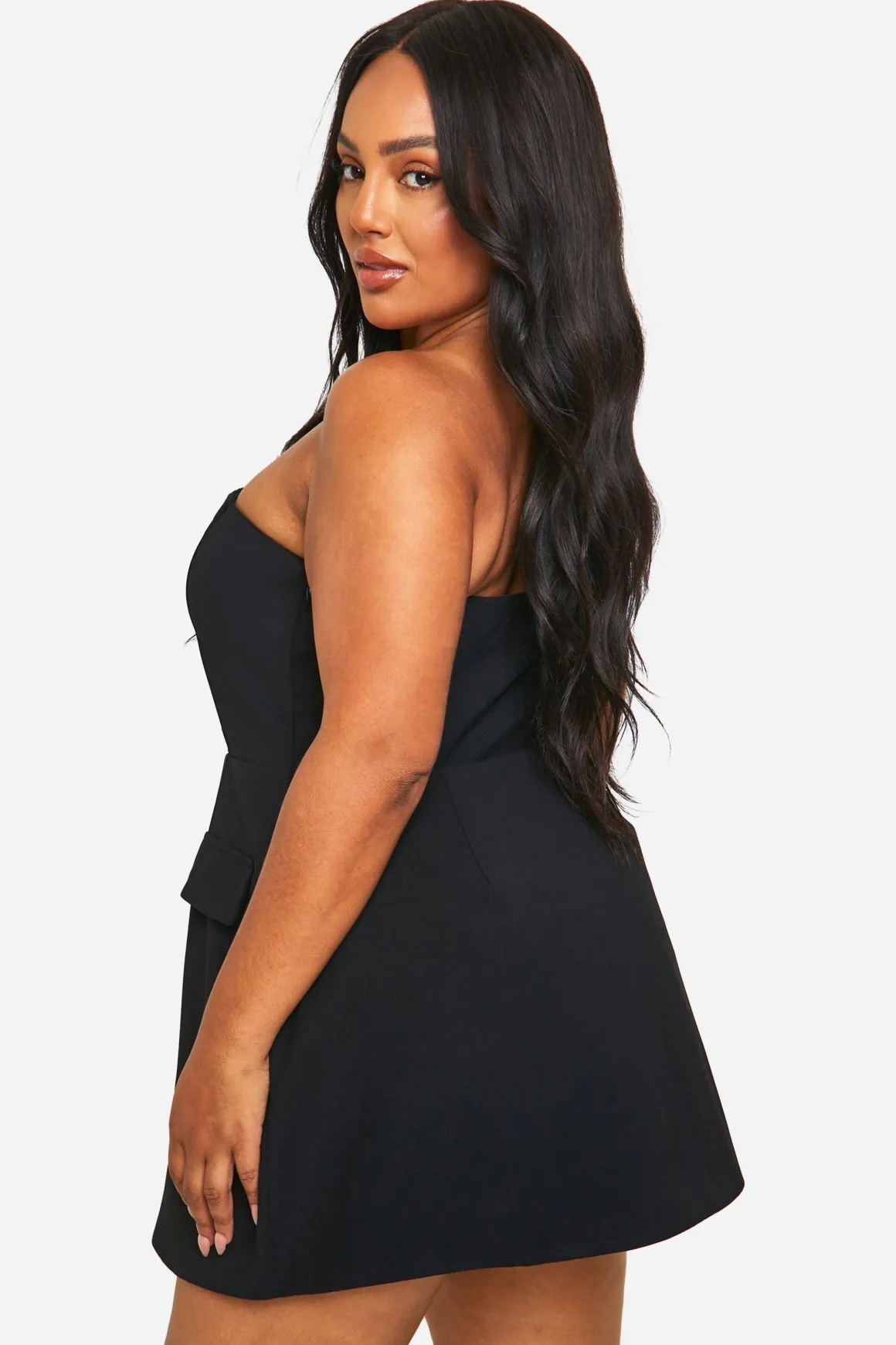 Plus Structured Bandeau Mini Dress