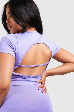 boohoo Plus Supersoft Premium Top Sans Couture avec Détail de Couture et Dos Ouvert<Femme Vêtements De Sport|Tops