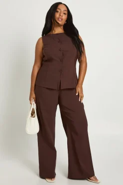 Plus Super Stretch gilet ajusté à coupe longue & pantalon à jambes larges