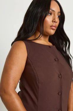 Plus Super Stretch gilet ajusté à coupe longue & pantalon à jambes larges
