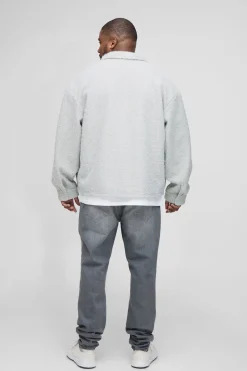Plus surchemise oversize brodée et brossée