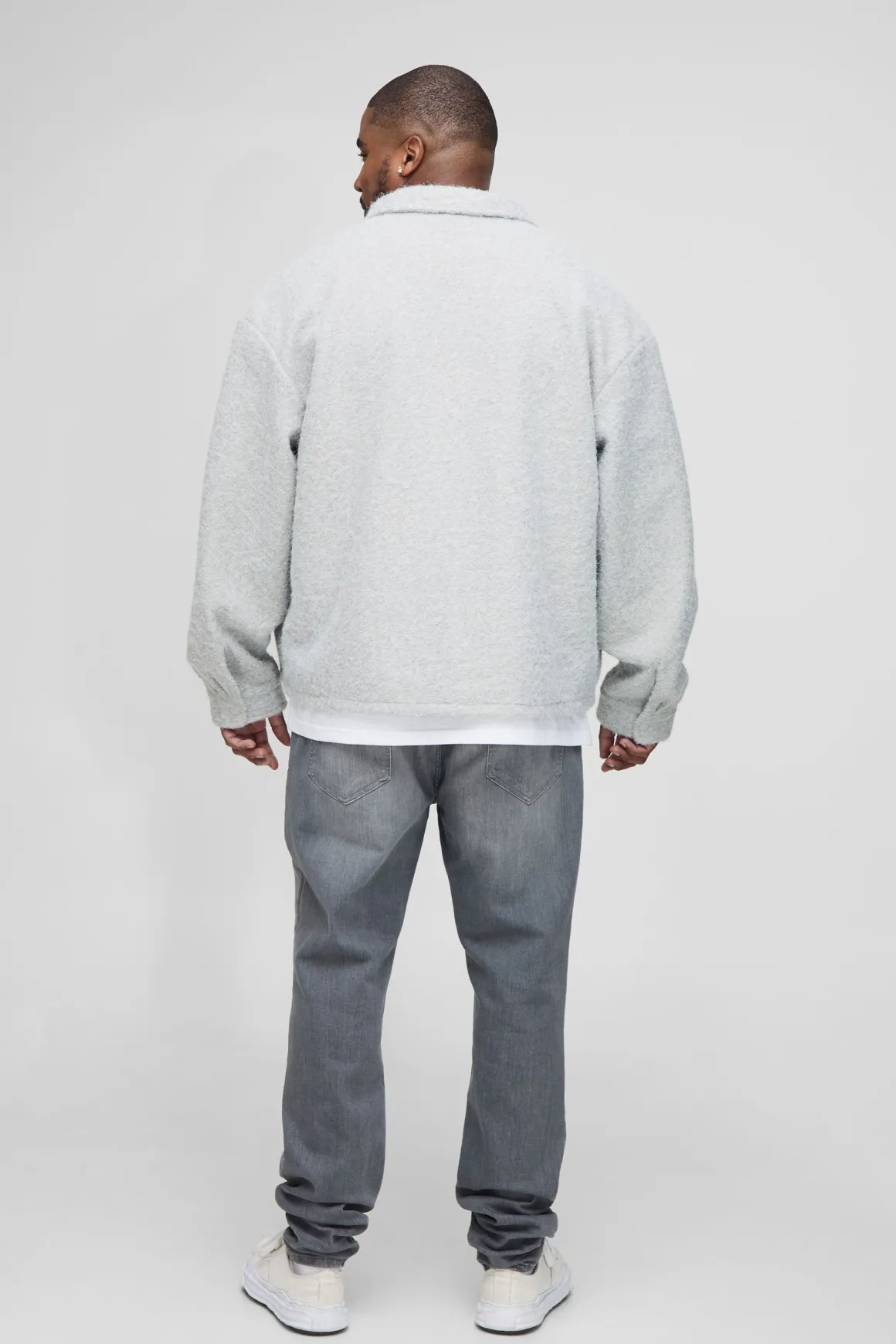 Plus surchemise oversize brodée et brossée