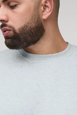 Plus Sweat-shirt basique en grande taille à coupe régulière et col rond