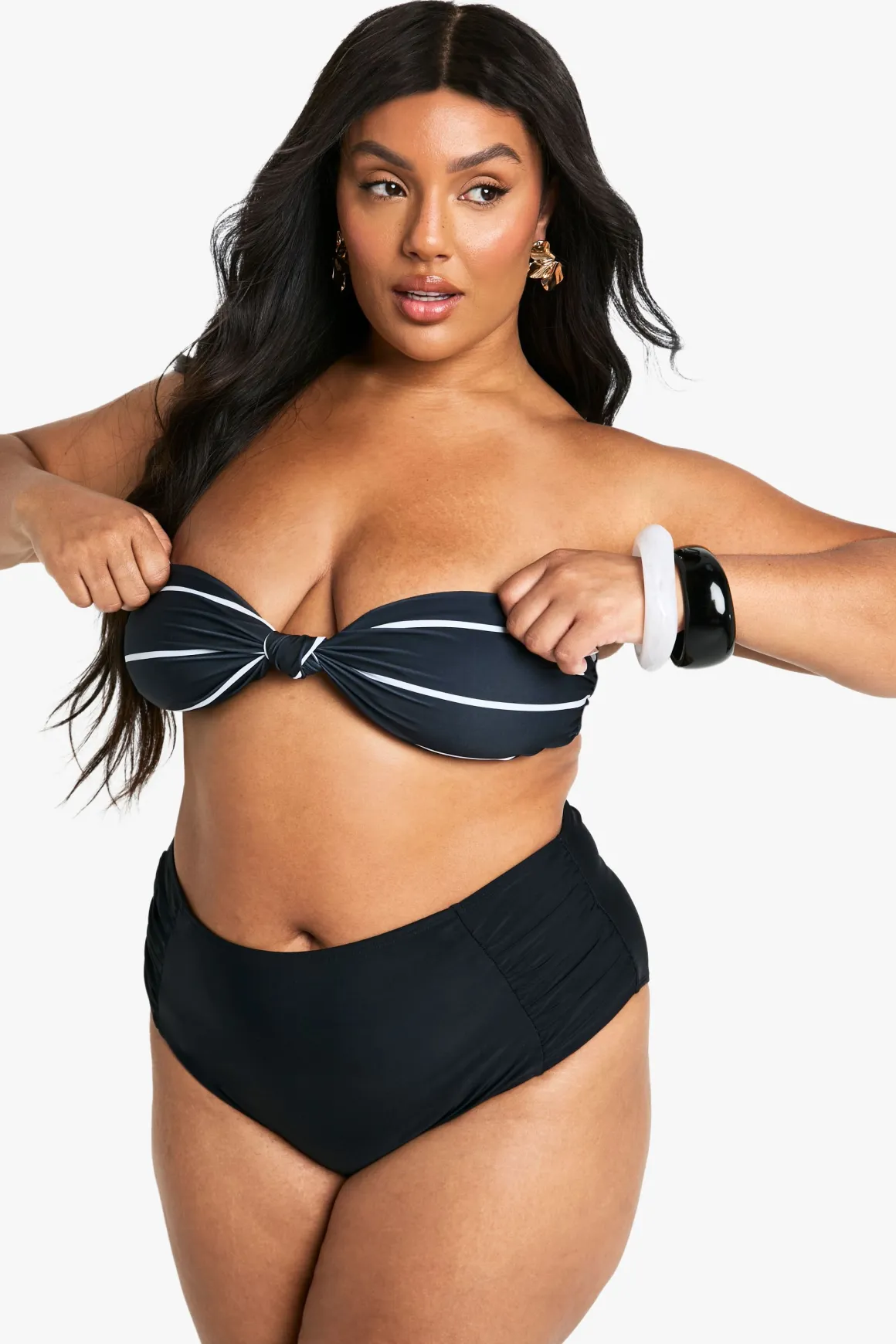 Plus Swimwear Essentials Bandeau Bikini Top