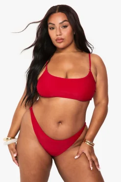 Plus Swimwear Essentials Crop Bikini Top
