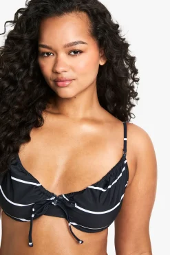 Plus Swimwear Essentials Haut de bikini rayé à armatures