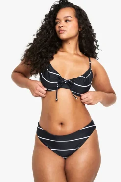 Plus Swimwear Essentials Haut de bikini rayé à armatures