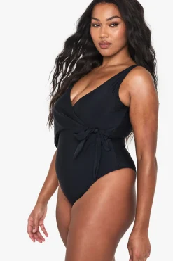 boohoo Plus Swimwear Essentials Maillot de Bain Enveloppant Contrôle du Ventre<Femme Maillots De Bain|Tenues De Plage