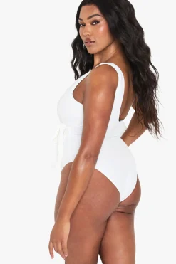Plus Swimwear Essentials Maillot de bain enveloppant avec contrôle du ventre