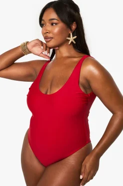 boohoo Plus Swimwear Essentials Scoop Maillot une-pièce<Femme Maillots De Bain|Tenues De Plage