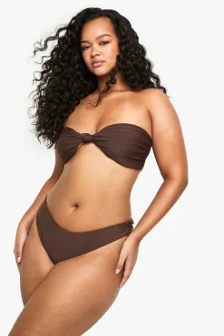 boohoo Plus Swimwear Essentials Top Bikini Bandeau<Femme Looks Chocolat|Tenues De Plage