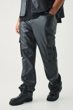 Plus synthétique Cargo Stacked Flared Trousers