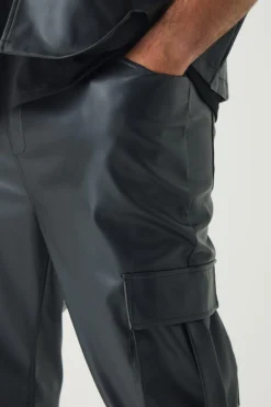 Plus synthétique Cargo Stacked Flared Trousers