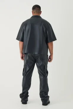 Plus synthétique Cargo Stacked Flared Trousers