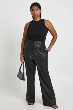 Plus synthétique pantalon évasé