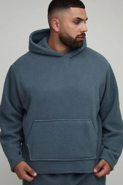 Plus synthétique Sweat à capuche surdimensionné et carré