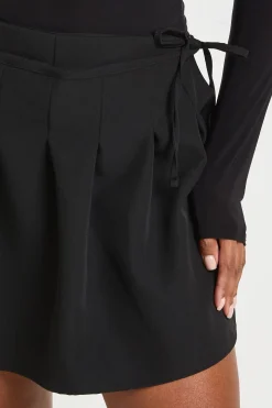 Plus tissé plissé enveloppant skort