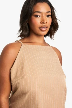 boohoo PLUS TOP CAMI À RAYURES FINES PLUS<Femme Tops