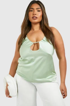Plus Top Cami Taille Plus avec Détails Découpés et Fronces