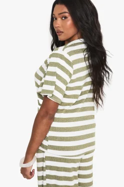 boohoo PLUS TOP EN MAILLE À COL ET DÉCOLLETÉ EN V POUR TAILLES PLUS<Femme Tops