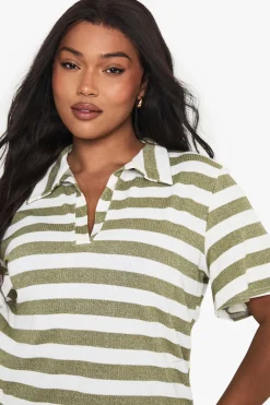 boohoo PLUS TOP EN MAILLE À COL ET DÉCOLLETÉ EN V POUR TAILLES PLUS<Femme Tops