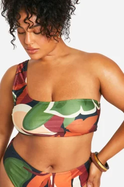 Plus Tropical Bikini à Une Épaule