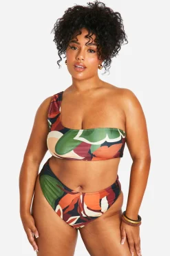 Plus Tropical Bikini à Une Épaule