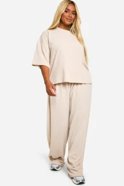 Plus T-shirt & Pantalon à jambes larges Ensemble coordonné