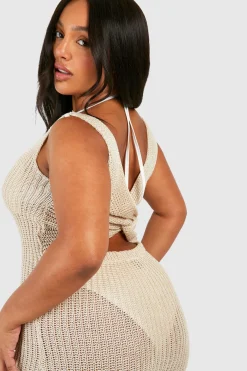 Plus Twist Back Beach Dress