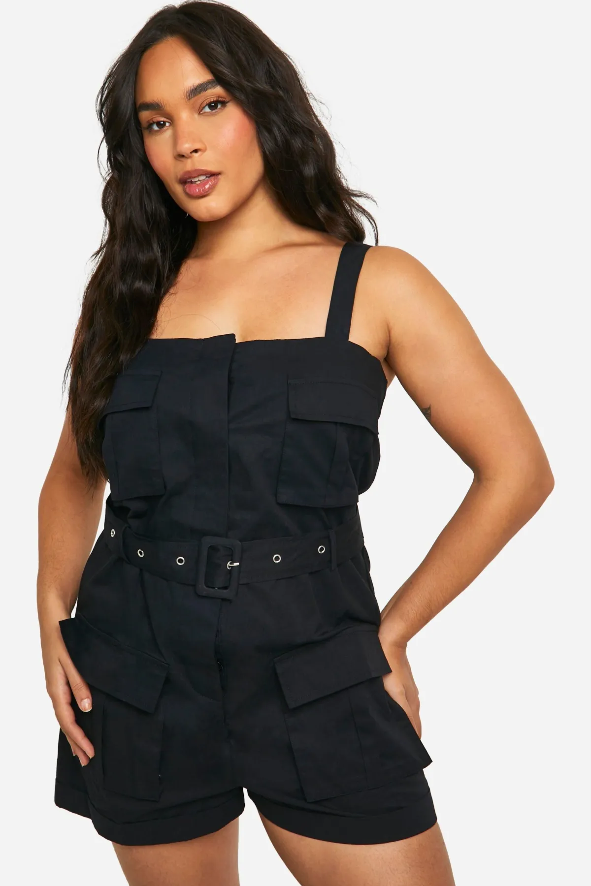 boohoo Plus Utility Cargo Playsuit<Femme Combinaisons Et Combishorts