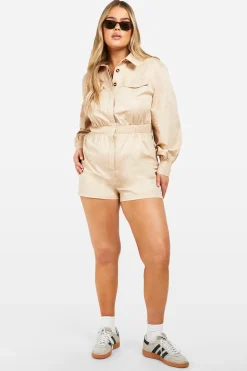 boohoo Plus Utility Combinaison utilitaire à manches longues<Femme Combinaisons Et Combishorts