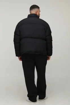 Plus Veste doudoune en nylon à coupe régulière pour charpentier, col entonnoir
