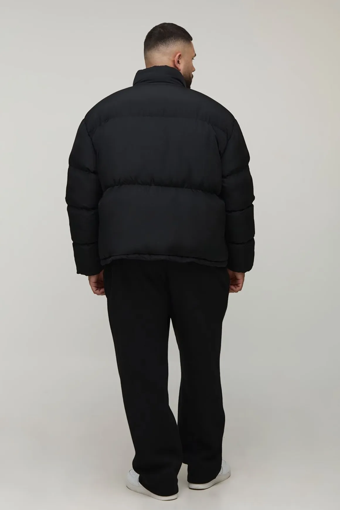 Plus Veste doudoune en nylon à coupe régulière pour charpentier, col entonnoir