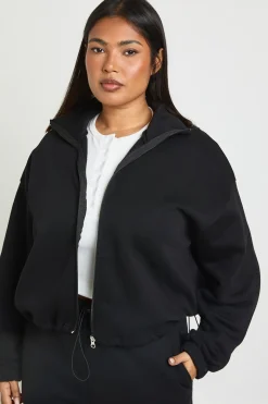 Plus Veste à ourlet à boutons et col cheminée