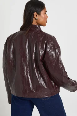 boohoo Plus Veste oversize en synthétique<Femme Perfectos|Vestes & Manteaux