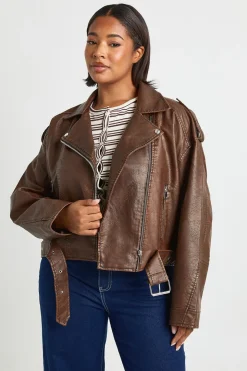 Plus Vintage Veste de Motard Crop en synthétique
