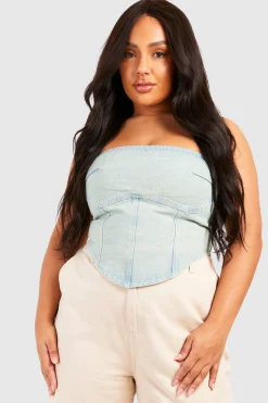 Plus Washed Bandeau Top