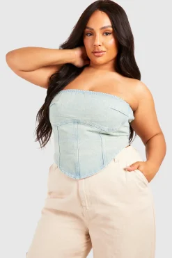 Plus Washed Bandeau Top
