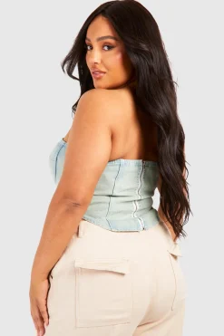 Plus Washed Bandeau Top