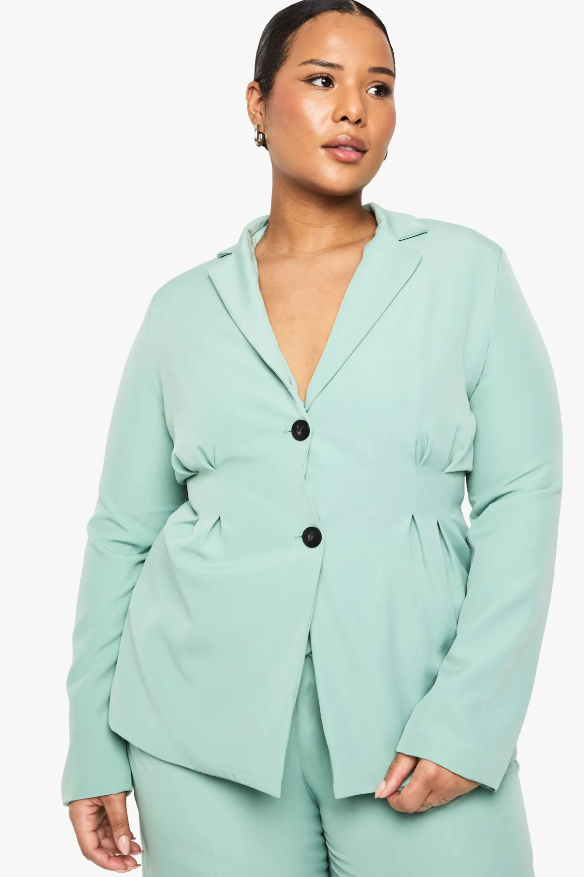 boohoo Plus Woven Cinched Waist Blazer<Femme Tailleurs|Blazers