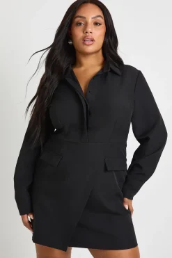 Plus Woven robe chemise enveloppante
