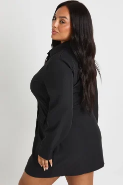 Plus Woven robe chemise enveloppante