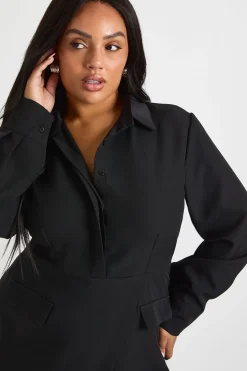 Plus Woven robe chemise enveloppante