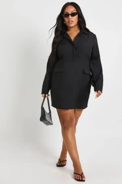 Plus Woven robe chemise enveloppante