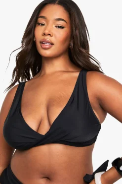 boohoo Plus Wrap Bikini Top<Femme Maillots De Bain|Tenues De Plage