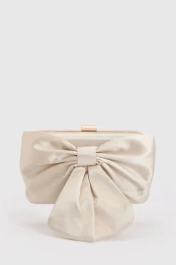 Pochette Azalea En Satin Avec Nœud Décoratif